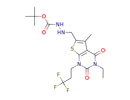 tert-butyl 2-{[3-ethyl-5-methyl-2,4-dioxo-1-(3,3,3-trifluoropropyl)-1,2,3,4-tetrahydrothieno[2,3-d]pyrimidin-6-yl]methyl}hydrazinecarboxylate