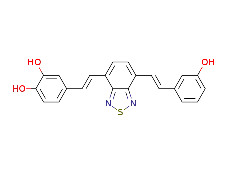 4-((E)-2-(7-((E)-3-hydroxystyryl)benzo[c][1,2,5]thiadiazol-4-yl)vinyl)benzene-1,2-diol