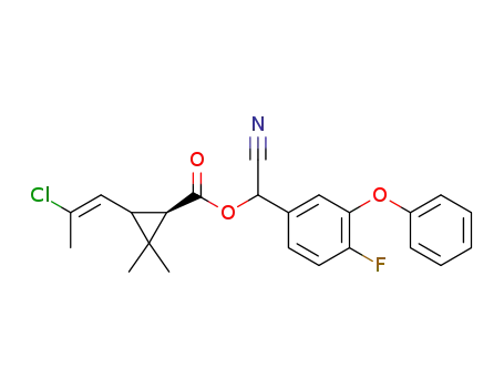 (1R)-trans-α-cyano-4-fluoro-3-phenoxybenzyl-2,2-dimethyl-3-(2-chloropropenyl)cyclopropanecarboxylate