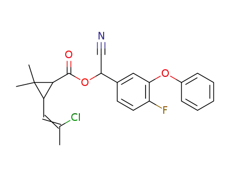 cis/trans-α-cyano-4-fluoro-3-phenoxybenzyl-2,2-dimethyl-3-(2-chloropropenyl)cyclopropanecarboxylate