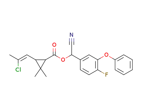 cis-α-cyano-4-fluoro-3-phenoxybenzyl-2,2-dimethyl-3-(2-chloropropenyl)cyclopropanecarboxylate