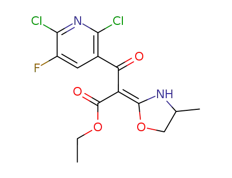 (+/-)-ethyl 3-(2,6-dichloro-5-fluoro-3-pyridyl)-2-(4-methyloxazolidin-2-ylidene)-3-oxopropionate