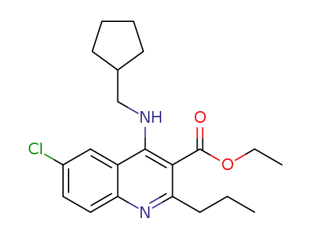 ethyl 6-chloro-4-((cyclopentylmethyl)amino)-2-propylquinoline-3-carboxylate