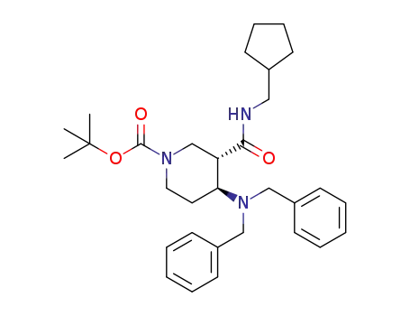 (3R*,4R*)-tert-butyl 3-((cyclopentylmethyl)carbamoyl)-4-(dibenzylamino)piperidine-1-carboxylate
