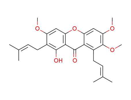 9H-Xanthen-9-one,1-hydroxy-3,6,7-trimethoxy-2,8-bis(3-methyl-2-buten-1-yl)- cas  15404-76-9