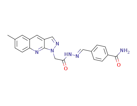 (E)-N-(4-((2-(2-(6-methyl-1H-pyrazolo[3,4-b]quinolin-1-yl)acetyl)hydrazono)methyl)phenyl)acetamide