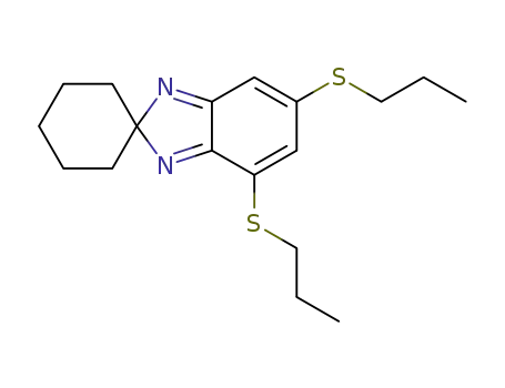 Molecular Structure of 141421-32-1 (Spiro[2H-benzimidazole-2,1'-cyclohexane], 4,6-bis(propylthio)-)