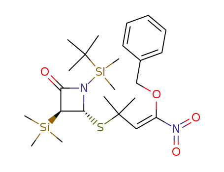 (3S,4R)-4-<<4-(Benzyloxy)-2-methyl-4-nitro-3(Z)-buten-2-yl>thio>-1-(tert-butyldimethylsilyl)-3-(trimethylsilyl)-2-azetidinone