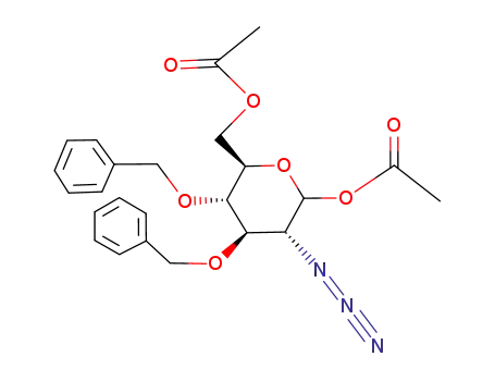 Molecular Structure of 136172-58-2 (D-Glucopyranose, 2-azido-2-deoxy-3,4-bis-O-(phenylmethyl)-, 1,6-diacetate)