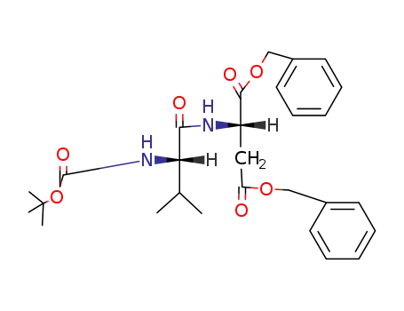 Molecular Structure of 70853-19-9 (N-(TERT-BUTOXYCARBONYL)-L-VALYL-L-ASPARTIC ACID DIBENZYL ESTER)