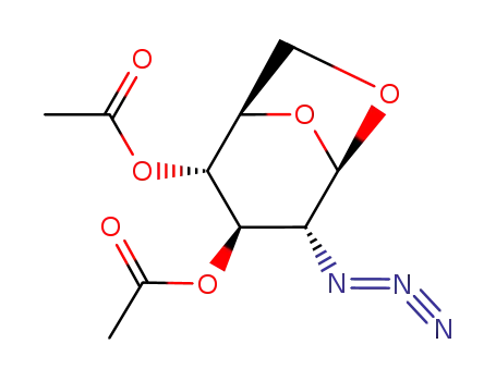 Molecular Structure of 119005-80-0 (B-D-Glucopyranose,1,6-anhydro-2-azido-2-deoxy-,3,4-diacetate)