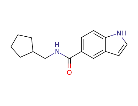 Molecular Structure of 110707-71-6 (1H-Indole-5-carboxamide, N-(cyclopentylmethyl)-)