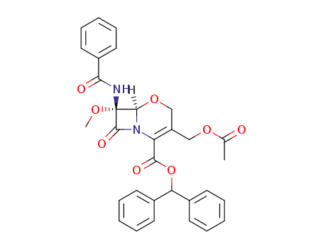 (6R,7R)-3-Acetoxymethyl-7-benzoylamino-7-methoxy-8-oxo-5-oxa-1-aza-bicyclo[4.2.0]oct-2-ene-2-carboxylic acid benzhydryl ester
