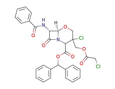 (6R,7R)-7-Benzoylamino-3-chloro-3-(2-chloro-acetoxymethyl)-8-oxo-5-oxa-1-aza-bicyclo[4.2.0]octane-2-carboxylic acid benzhydryl ester