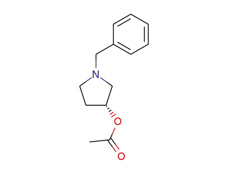 Molecular Structure of 116143-02-3 (3-Pyrrolidinol, 1-(phenylmethyl)-, acetate (ester), (R)-)