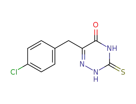 Molecular Structure of 33401-57-9 (1,2,4-Triazin-5(2H)-one,
6-[(4-chlorophenyl)methyl]-3,4-dihydro-3-thioxo-)