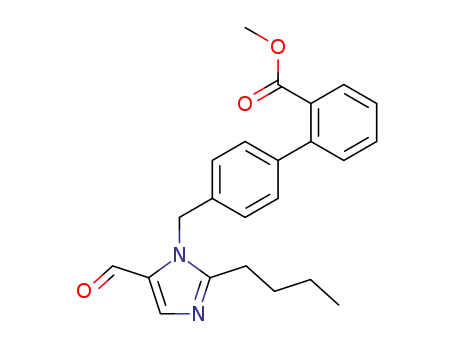 Molecular Structure of 152147-96-1 ([1,1'-Biphenyl]-2-carboxylic acid,
4'-[(2-butyl-5-formyl-1H-imidazol-1-yl)methyl]-, methyl ester)