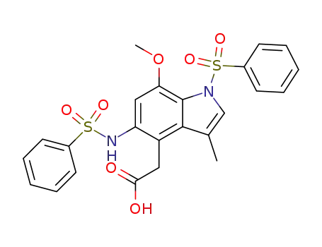 (1-Benzenesulfonyl-5-benzenesulfonylamino-7-methoxy-3-methyl-1H-indol-4-yl)-acetic acid