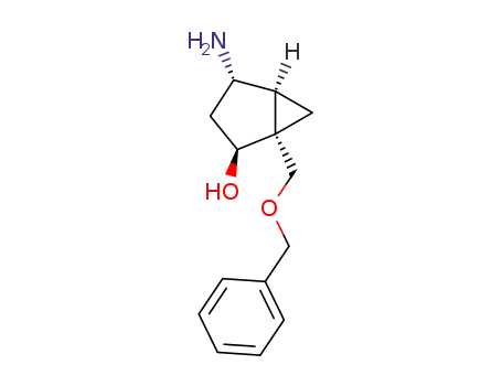 Molecular Structure of 191480-80-5 (Bicyclo[3.1.0]hexan-2-ol, 4-amino-1-[(phenylmethoxy)methyl]-,
(1R,2S,4S,5S)-)