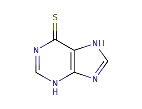 Molecular Structure of 6112-76-1 (6-Mercaptopurine monohydrate)