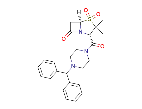 (2S)-3,3-dimethyl-2-(4'-benzhydrylpiperazine-1'-carbonyl)-7-oxo-4-thia-1-azabicyclo[3.2.0]heptane 4,4-dioxide