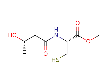 Molecular Structure of 676346-96-6 (L-Cysteine, N-[(3S)-3-hydroxy-1-oxobutyl]-, methyl ester)