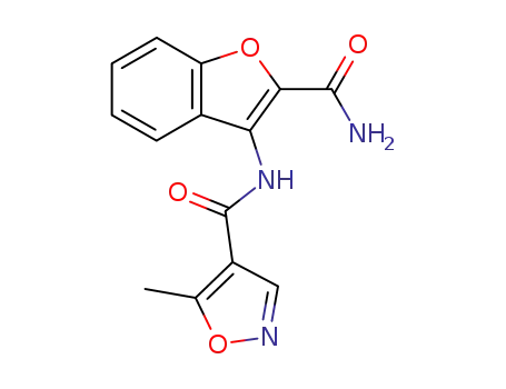 Molecular Structure of 688756-93-6 (4-Isoxazolecarboxamide,
N-[2-(aminocarbonyl)-3-benzofuranyl]-5-methyl-)