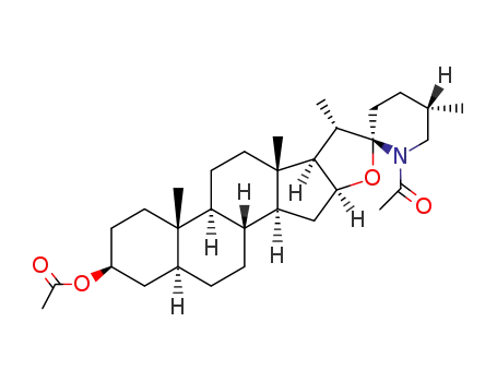 Molecular Structure of 1181-86-8 (Spirosolan-3-ol, 28-acetyl-, acetate (ester), (3beta,5alpha,22beta,25S )-)
