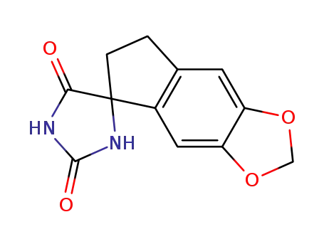 Molecular Structure of 66892-40-8 (Spiro[imidazolidine-4,5'-[5H]indeno[5,6-d][1,3]dioxole]-2,5-dione,
6',7'-dihydro-)