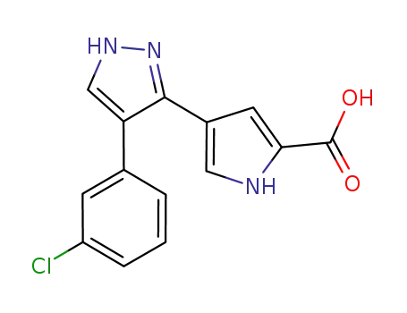 4-(4-(3-chlorophenyl)-1H-pyrazol-3-yl)-1H-pyrrole-2-carboxylic acid