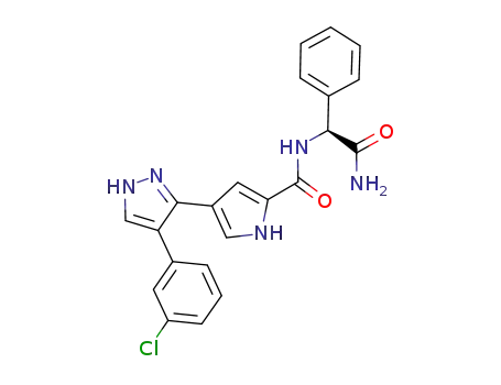 N-((S)-carbamoyl(phenyl)methyl)-4-(4-(3-chlorophenyl)-1H-pyrazol-3-yl)-1H-pyrrole-2-carboxamide