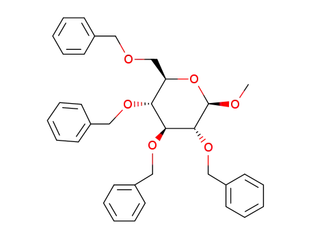 Molecular Structure of 19488-61-0 (Methyl 2,3,4,6-tetra-O-benzyl-β-D-glucopyraNAside)