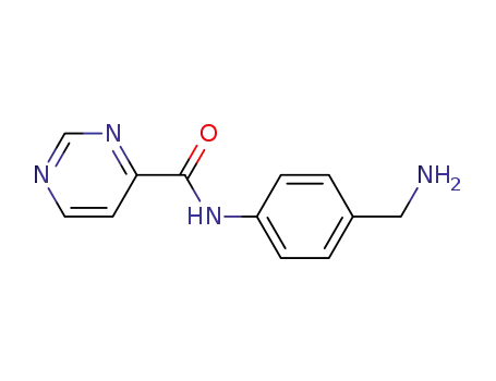 Molecular Structure of 486437-37-0 (4-Pyrimidinecarboxamide, N-[4-(aminomethyl)phenyl]-)