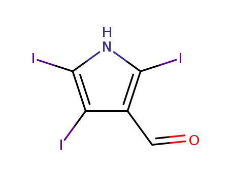Molecular Structure of 35302-95-5 (1H-Pyrrole-3-carboxaldehyde, 2,4,5-triiodo-)