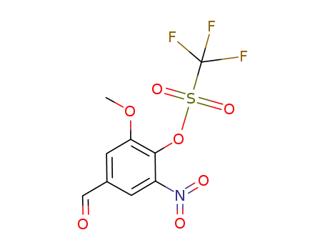 Molecular Structure of 1021493-52-6 (Trifluoro-Methanesulfonicacid2-Methoxy-4-forMyl-6-nitro-phenylester)