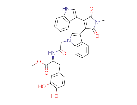 methyl (2S)-3-(3,4-dihydroxyphenyl)-2-[(2-{3-[4-(1H-3-indolyl)-1-methyl-2,5-dioxo-2,5-dihydro-1H-3-pyrrolyl]-1H-1-indolyl}acetyl)amino]propanoate
