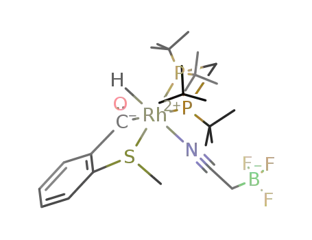 [Rh(bis(di-tert-butylphosphino)methane)(hydrido)(κ2-(S,C)-2-SMe-C6H4CO)(NCCH2BF3)]