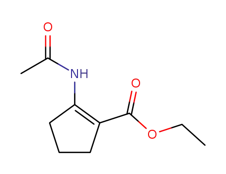 Molecular Structure of 29942-18-5 (1-Cyclopentene-1-carboxylic acid, 2-(acetylamino)-, ethyl ester)