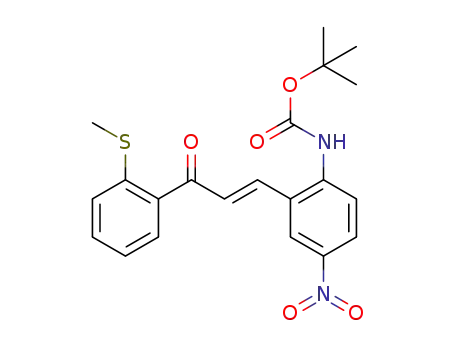 tert-butyl (E)-(2-(3-(2-(methylthio)phenyl)-3-oxoprop-1-en-1-yl)-4-nitrophenyl)carbamate