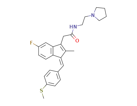 (Z)-2-(5-fluoro-2-methyl-1-(4-(methylthio)benzylidene)-1H-inden-3-yl)-N-(2-(pyrrolidin-1-yl)ethyl)acetamide