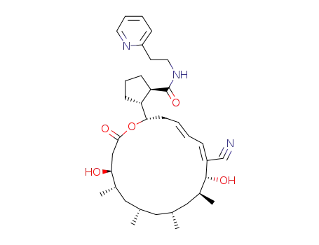 (1R,2R)-2-[(2S,4E,6Z,8R,9S,11R,13S,15S,16S)-7-cyano-8,16-dihydroxy-9,11,13,15-tetramethyl-18-oxooxacyclooctadeca-4,6-dien-2-yl]-N-(2-(pyridin-2-yl)ethyl)cyclopentane-1-carboxamide
