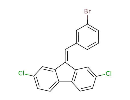 Molecular Structure of 80918-77-0 (9H-Fluorene, 9-[(3-bromophenyl)methylene]-2,7-dichloro-)