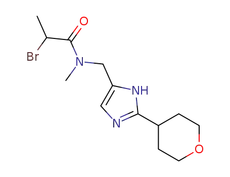 2-bromo-N-methyl-N-((2-(tetrahydro-2H-pyran-4-yl)-1H-imidazol-5-yl)methyl)propanamide