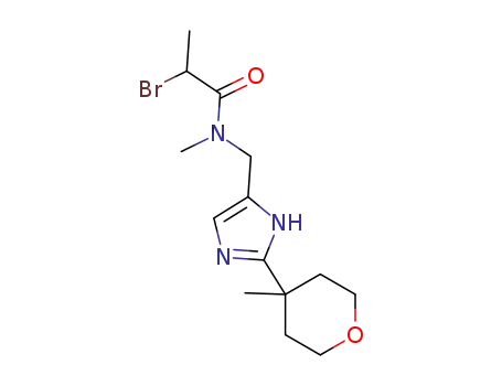 2-bromo-N-methyl-N-((2-(4-methyltetrahydro-2H-pyran-4-yl)-1H-imidazol-5-yl)methyl)propanamide