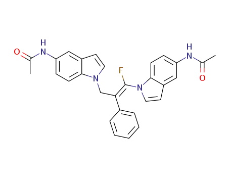 (Z)-N,N'-((1-fluoro-2-phenylprop-1-ene-1,3-diyl)bis(1H-indole-1,5-diyl))diacetamide