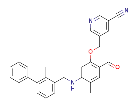 5-((2-formyl-4-methyl-5-(((2-methyl-[1,1′-biphenyl]-3-yl)methyl)amino)phenoxy)methyl)nicotinonitrile