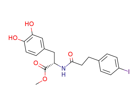 Molecular Structure of 132513-20-3 (L-Tyrosine, 3-hydroxy-N-[3-(4-iodophenyl)-1-oxopropyl]-, methyl ester)