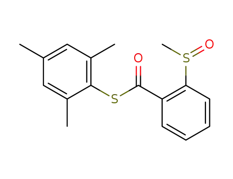 Molecular Structure of 77408-41-4 (Benzenecarbothioic acid, 2-(methylsulfinyl)-, S-(2,4,6-trimethylphenyl)
ester)