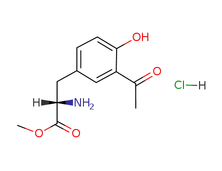 Molecular Structure of 57085-32-2 ((S)-3-(3-ACETYL-4-HYDROXY-PHENYL)-2-AMINO-PROPIONIC ACID METHYL ESTER)