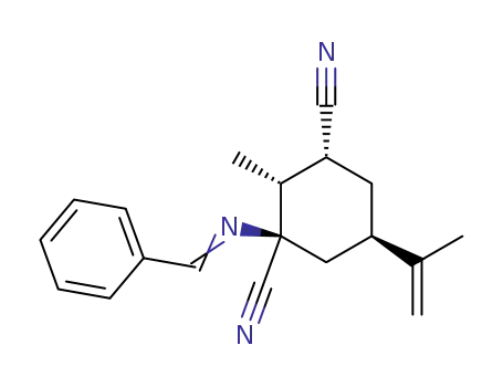 (-)-1-benzylideneamino-2R-methyl-5R-(1-methylethenyl)cyclohexane-1R,3R-dicarbonitrile